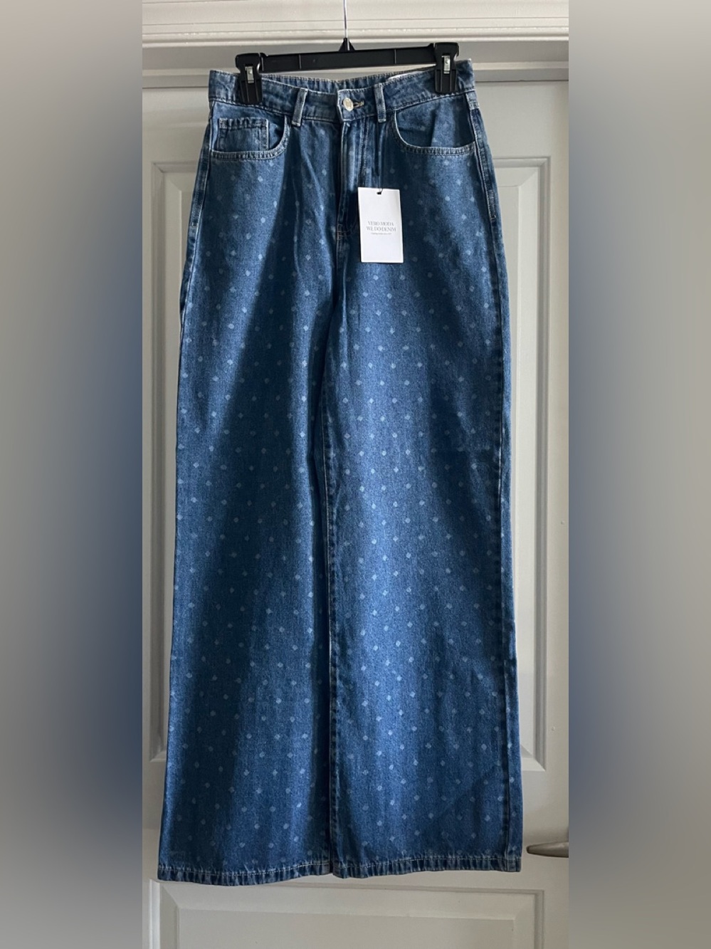 Vero Moda VMKathy High-Rise Wide Jeans with Subtle Dot Detail